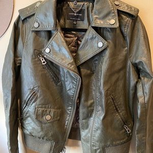 Lucky Brand Bomber Style Vegan Leather Jacket